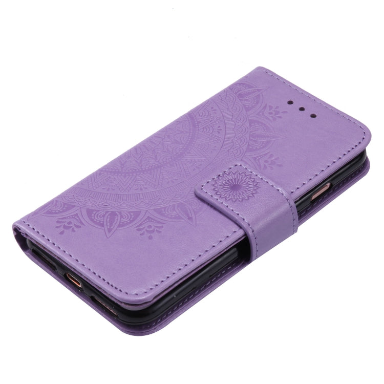 For iPhone SE 2022 / SE 2020 / 8 / 7 Totem Flower Embossed Horizontal Flip TPU + PU Leather Case with Holder & Card Slots & Wallet