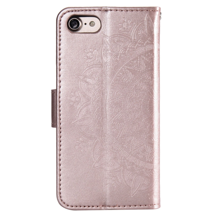 For iPhone SE 2022 / SE 2020 / 8 / 7 Totem Flower Embossed Horizontal Flip TPU + PU Leather Case with Holder & Card Slots & Wallet