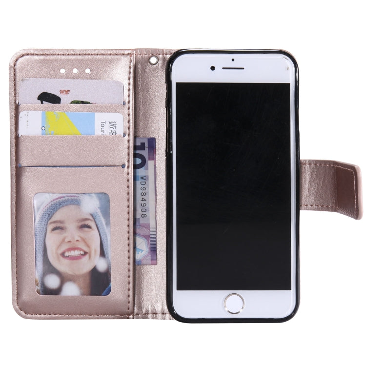 For iPhone SE 2022 / SE 2020 / 8 / 7 Totem Flower Embossed Horizontal Flip TPU + PU Leather Case with Holder & Card Slots & Wallet