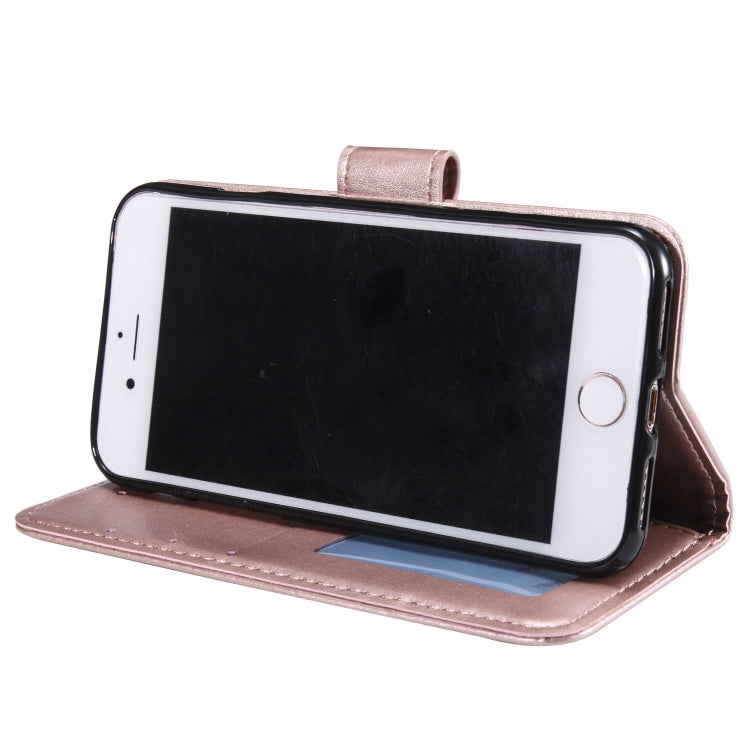 For iPhone SE 2022 / SE 2020 / 8 / 7 Totem Flower Embossed Horizontal Flip TPU + PU Leather Case with Holder & Card Slots & Wallet