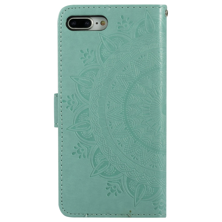 Totem Flower Embossed Horizontal Flip TPU + PU Leather Case with Holder & Card Slots & Wallet For iPhone 8 Plus / 7 Plus