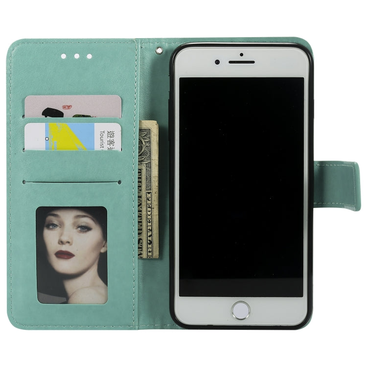 Totem Flower Embossed Horizontal Flip TPU + PU Leather Case with Holder & Card Slots & Wallet For iPhone 8 Plus / 7 Plus