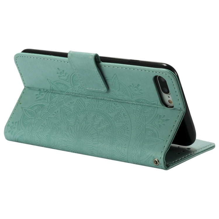 Totem Flower Embossed Horizontal Flip TPU + PU Leather Case with Holder & Card Slots & Wallet For iPhone 8 Plus / 7 Plus