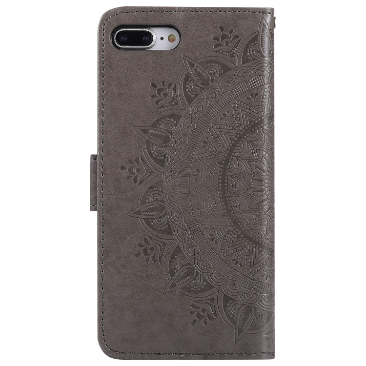 Totem Flower Embossed Horizontal Flip TPU + PU Leather Case with Holder & Card Slots & Wallet For iPhone 8 Plus / 7 Plus