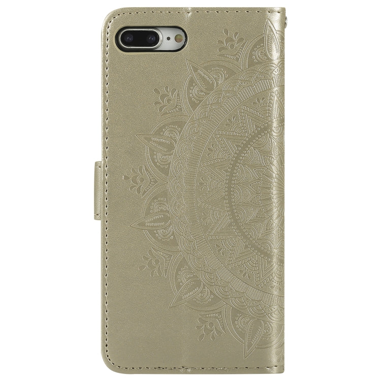 Totem Flower Embossed Horizontal Flip TPU + PU Leather Case with Holder & Card Slots & Wallet For iPhone 8 Plus / 7 Plus