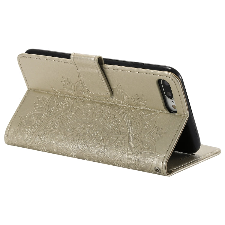Totem Flower Embossed Horizontal Flip TPU + PU Leather Case with Holder & Card Slots & Wallet For iPhone 8 Plus / 7 Plus