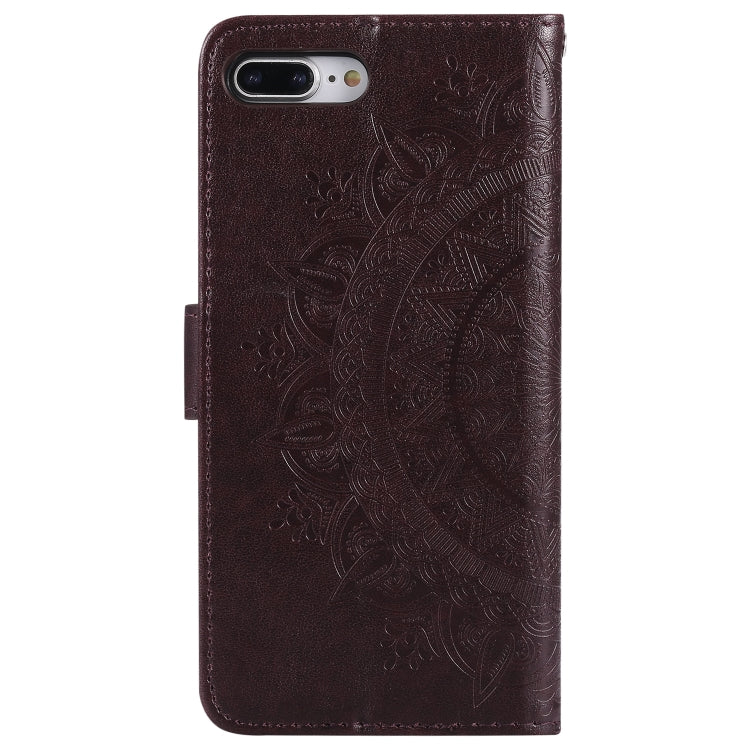 Totem Flower Embossed Horizontal Flip TPU + PU Leather Case with Holder & Card Slots & Wallet For iPhone 8 Plus / 7 Plus