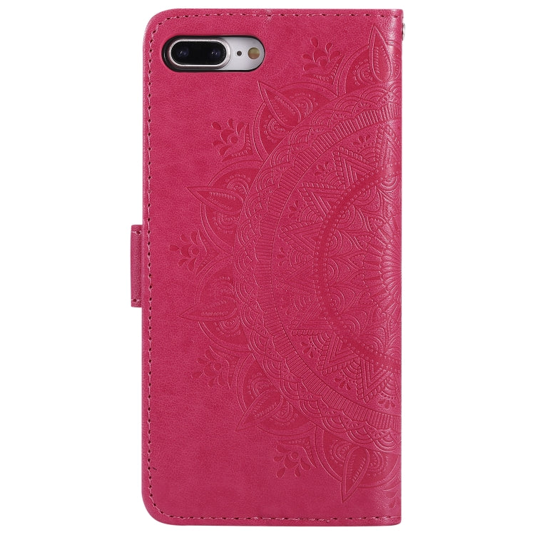 Totem Flower Embossed Horizontal Flip TPU + PU Leather Case with Holder & Card Slots & Wallet For iPhone 8 Plus / 7 Plus
