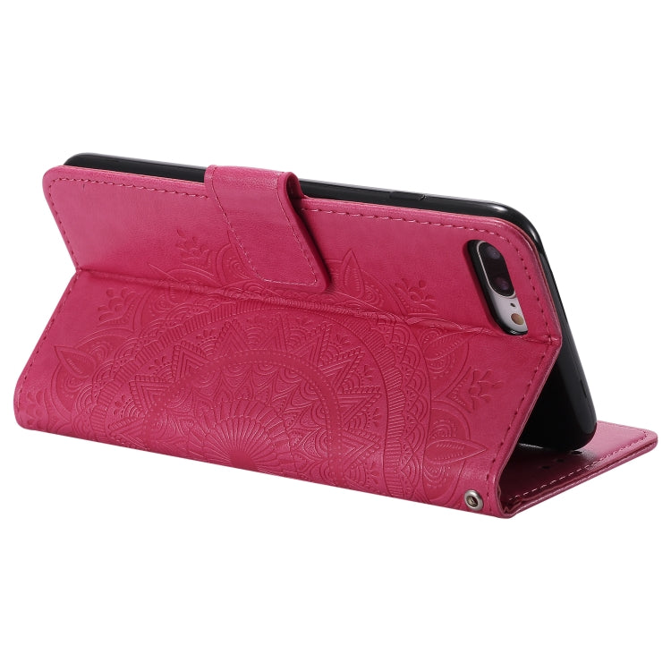 Totem Flower Embossed Horizontal Flip TPU + PU Leather Case with Holder & Card Slots & Wallet For iPhone 8 Plus / 7 Plus