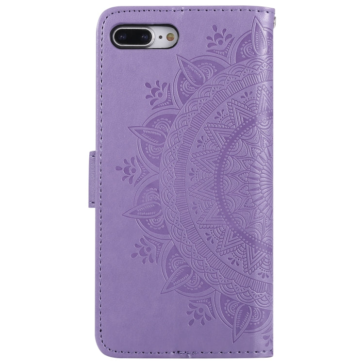 Totem Flower Embossed Horizontal Flip TPU + PU Leather Case with Holder & Card Slots & Wallet For iPhone 8 Plus / 7 Plus