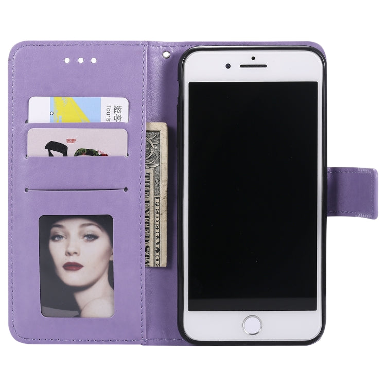Totem Flower Embossed Horizontal Flip TPU + PU Leather Case with Holder & Card Slots & Wallet For iPhone 8 Plus / 7 Plus