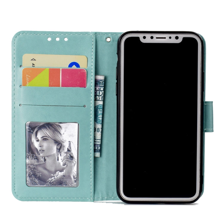 For iPhone X / XS Totem Flower Embossed Horizontal Flip TPU + PU Leather Case with Holder & Card Slots & Wallet