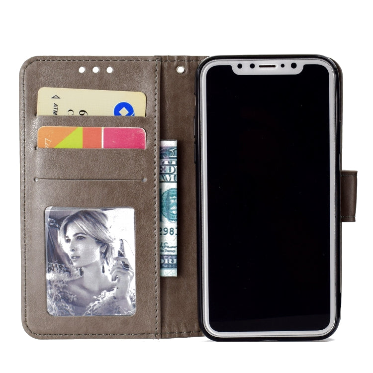 For iPhone X / XS Totem Flower Embossed Horizontal Flip TPU + PU Leather Case with Holder & Card Slots & Wallet