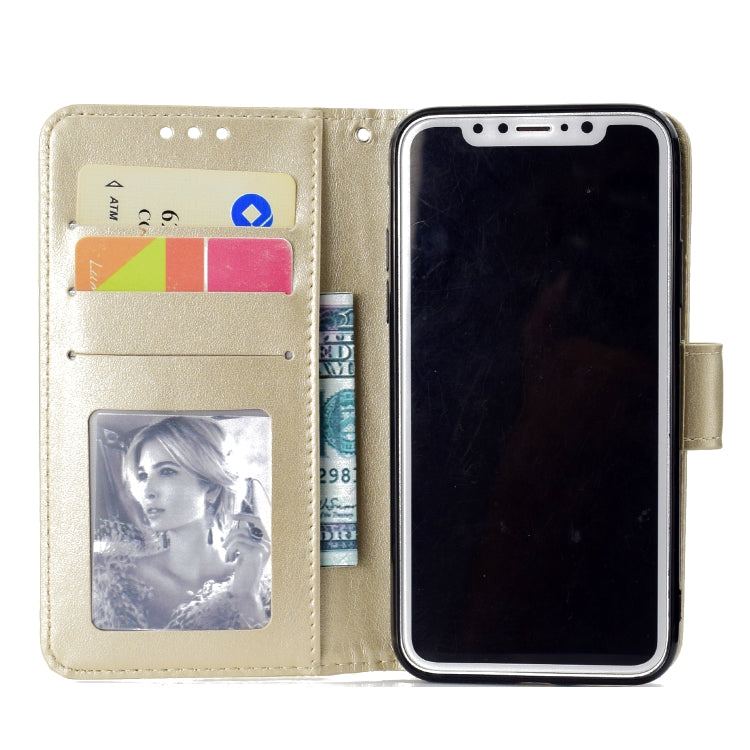 For iPhone X / XS Totem Flower Embossed Horizontal Flip TPU + PU Leather Case with Holder & Card Slots & Wallet