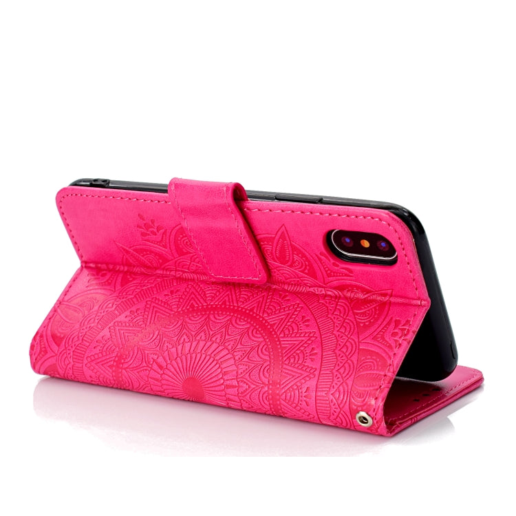 For iPhone X / XS Totem Flower Embossed Horizontal Flip TPU + PU Leather Case with Holder & Card Slots & Wallet
