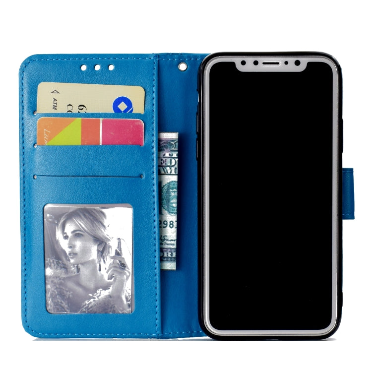 For iPhone X / XS Totem Flower Embossed Horizontal Flip TPU + PU Leather Case with Holder & Card Slots & Wallet