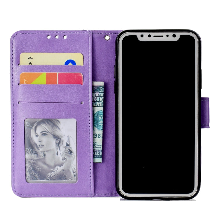 For iPhone X / XS Totem Flower Embossed Horizontal Flip TPU + PU Leather Case with Holder & Card Slots & Wallet