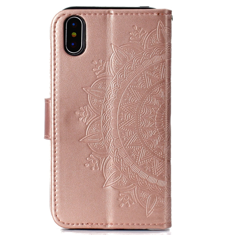 For iPhone X / XS Totem Flower Embossed Horizontal Flip TPU + PU Leather Case with Holder & Card Slots & Wallet