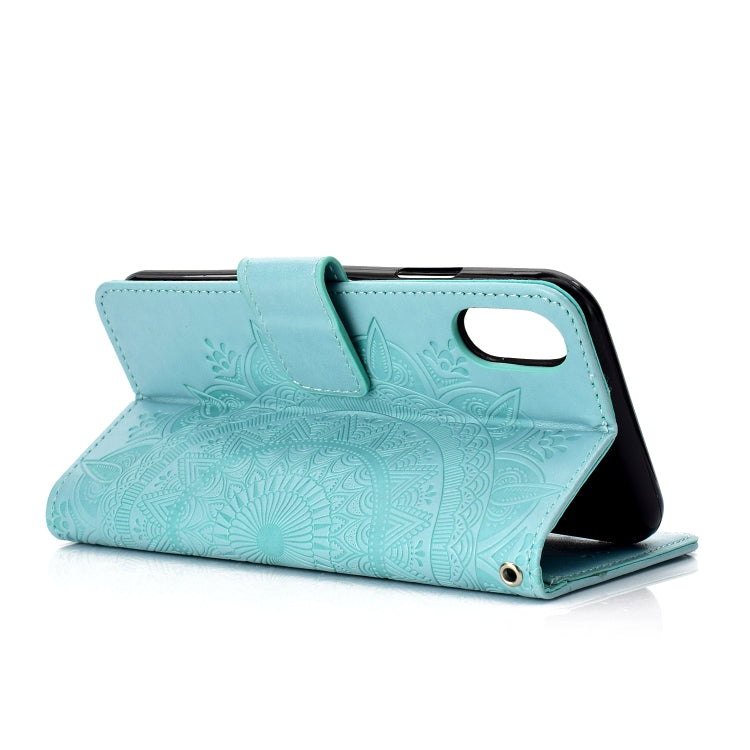 For iPhone XR Totem Flower Embossed Horizontal Flip TPU + PU Leather Case with Holder & Card Slots & Wallet