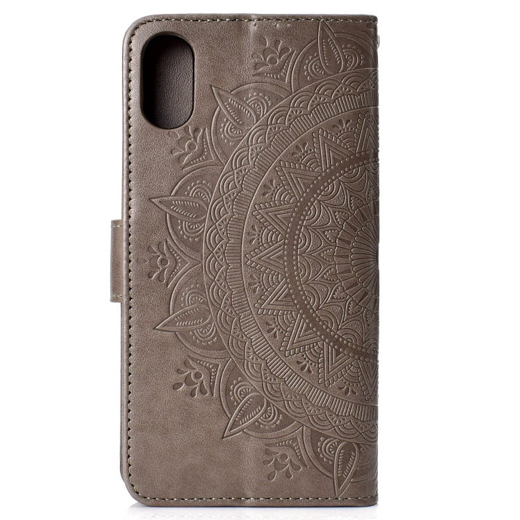 For iPhone XR Totem Flower Embossed Horizontal Flip TPU + PU Leather Case with Holder & Card Slots & Wallet