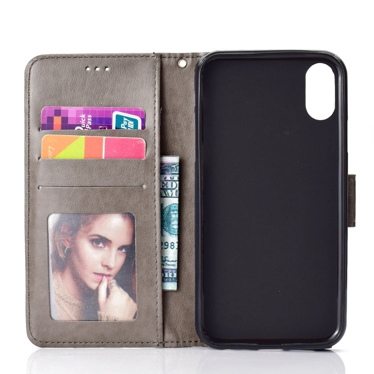 For iPhone XR Totem Flower Embossed Horizontal Flip TPU + PU Leather Case with Holder & Card Slots & Wallet