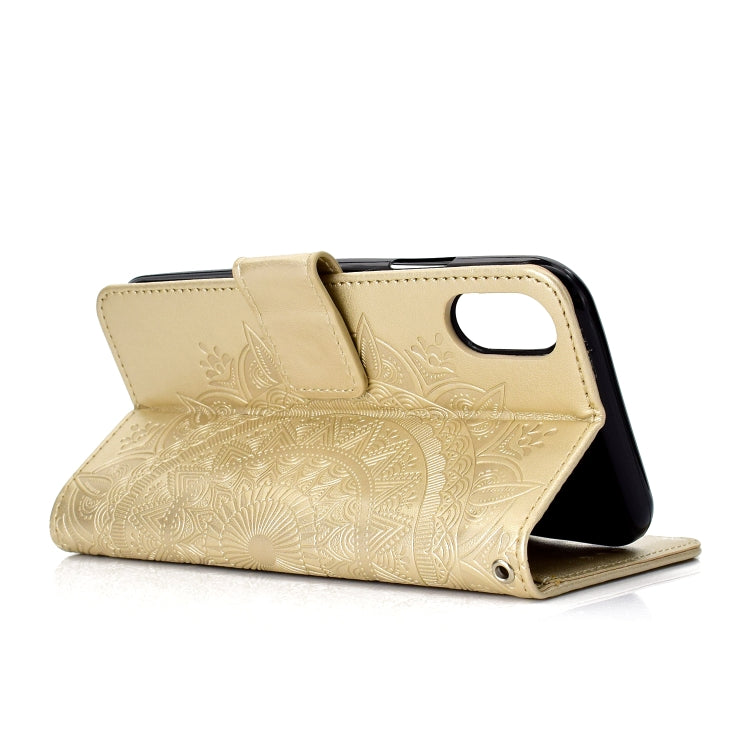 For iPhone XR Totem Flower Embossed Horizontal Flip TPU + PU Leather Case with Holder & Card Slots & Wallet