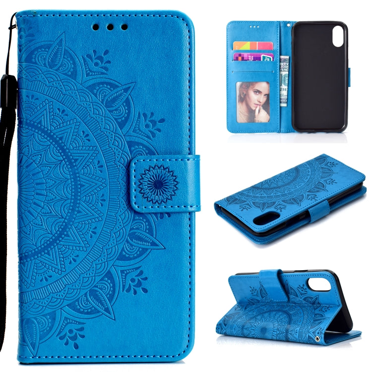 For iPhone XR Totem Flower Embossed Horizontal Flip TPU + PU Leather Case with Holder & Card Slots & Wallet