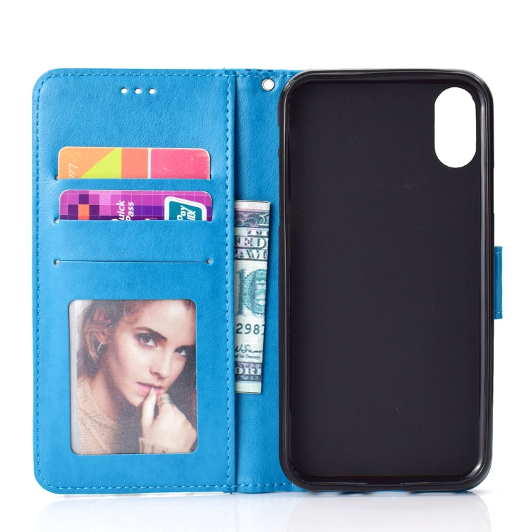 For iPhone XR Totem Flower Embossed Horizontal Flip TPU + PU Leather Case with Holder & Card Slots & Wallet