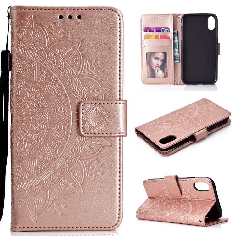 For iPhone XR Totem Flower Embossed Horizontal Flip TPU + PU Leather Case with Holder & Card Slots & Wallet