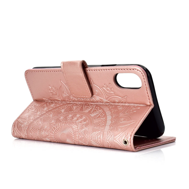 For iPhone XR Totem Flower Embossed Horizontal Flip TPU + PU Leather Case with Holder & Card Slots & Wallet