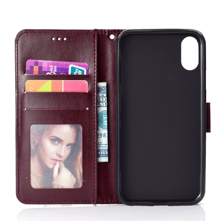 For iPhone XS Max Totem Flower Embossed Horizontal Flip TPU + PU Leather Case with Holder & Card Slots & Wallet