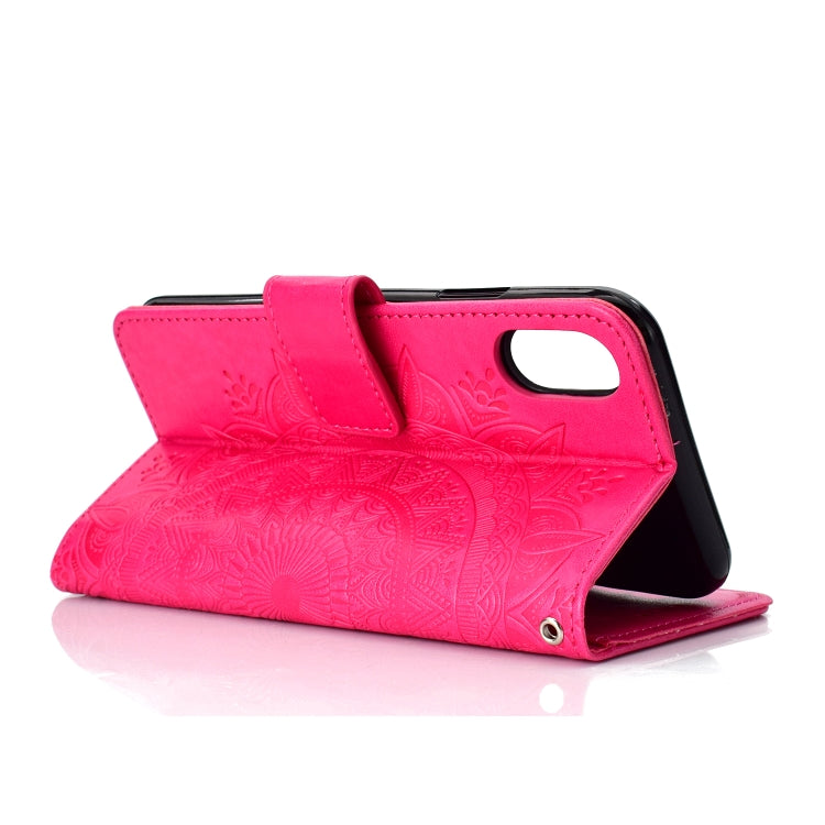 For iPhone XS Max Totem Flower Embossed Horizontal Flip TPU + PU Leather Case with Holder & Card Slots & Wallet