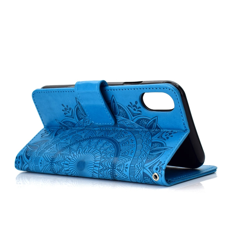 For iPhone XS Max Totem Flower Embossed Horizontal Flip TPU + PU Leather Case with Holder & Card Slots & Wallet