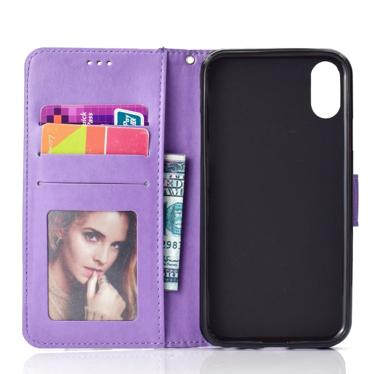 For iPhone XS Max Totem Flower Embossed Horizontal Flip TPU + PU Leather Case with Holder & Card Slots & Wallet