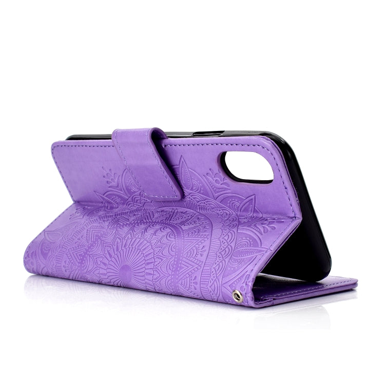 For iPhone XS Max Totem Flower Embossed Horizontal Flip TPU + PU Leather Case with Holder & Card Slots & Wallet