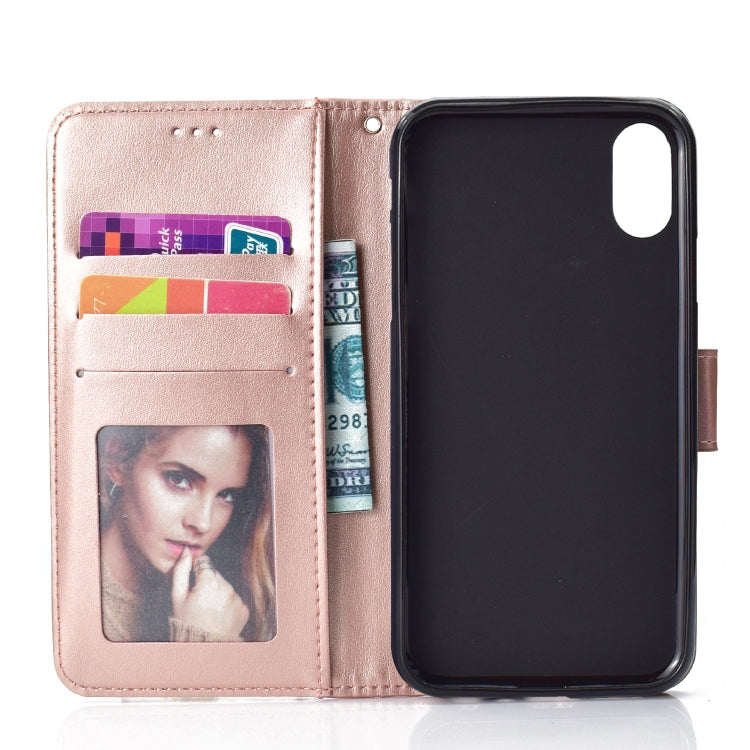 For iPhone XS Max Totem Flower Embossed Horizontal Flip TPU + PU Leather Case with Holder & Card Slots & Wallet