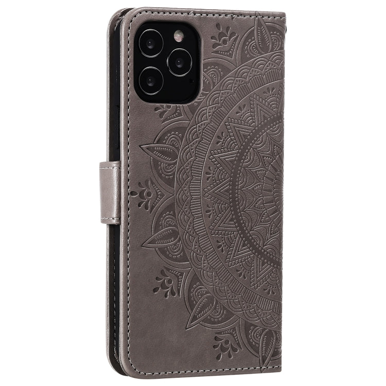 For iPhone 12 / 12 Pro Totem Flower Embossed Horizontal Flip TPU + PU Leather Case with Holder & Card Slots & Wallet