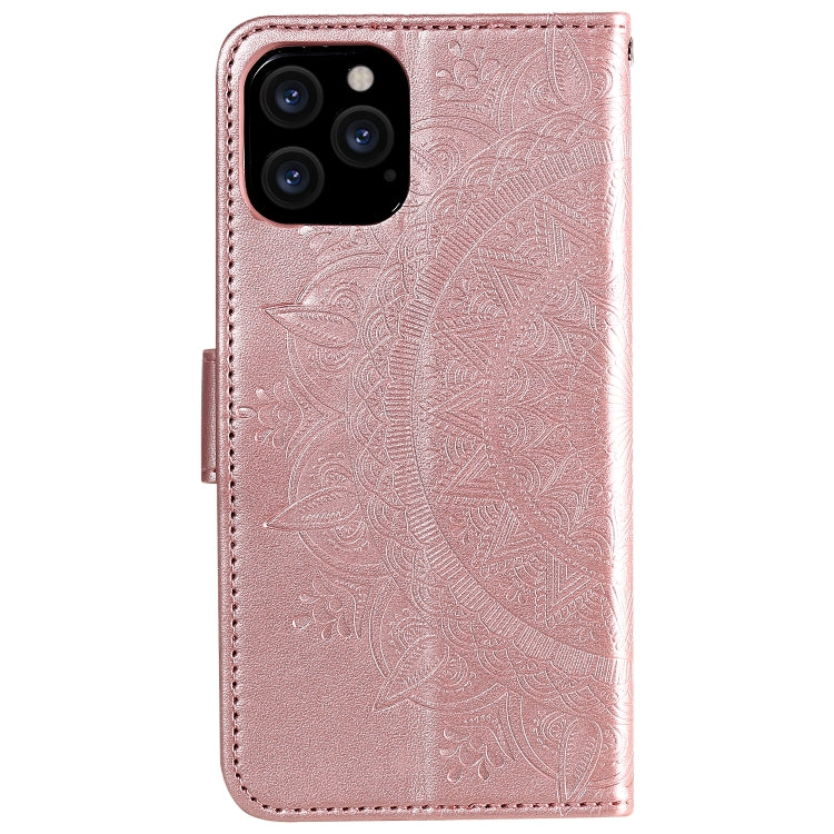 For iPhone 12 / 12 Pro Totem Flower Embossed Horizontal Flip TPU + PU Leather Case with Holder & Card Slots & Wallet