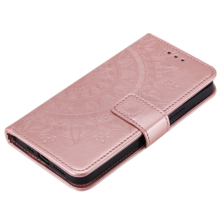 For iPhone 12 / 12 Pro Totem Flower Embossed Horizontal Flip TPU + PU Leather Case with Holder & Card Slots & Wallet
