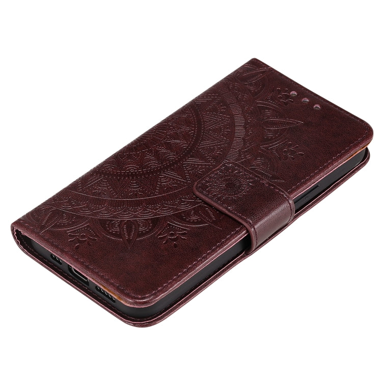 For iPhone 12 Pro Max Totem Flower Embossed Horizontal Flip TPU + PU Leather Case with Holder & Card Slots & Wallet
