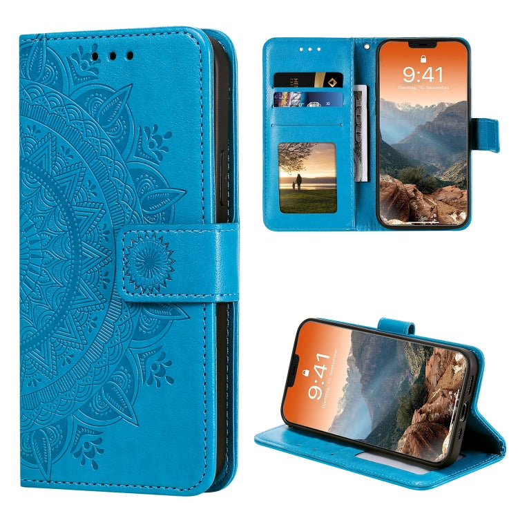 For iPhone 12 Pro Max Totem Flower Embossed Horizontal Flip TPU + PU Leather Case with Holder & Card Slots & Wallet