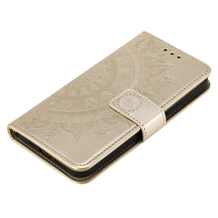 For iPhone 12 Pro Max Totem Flower Embossed Horizontal Flip TPU + PU Leather Case with Holder & Card Slots & Wallet