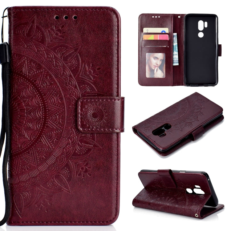 For LG G7 Totem Flower Embossed Horizontal Flip TPU + PU Leather Case with Holder & Card Slots & Wallet