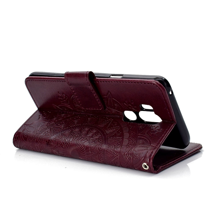 For LG G7 Totem Flower Embossed Horizontal Flip TPU + PU Leather Case with Holder & Card Slots & Wallet