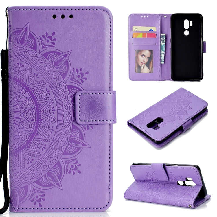 For LG G7 Totem Flower Embossed Horizontal Flip TPU + PU Leather Case with Holder & Card Slots & Wallet