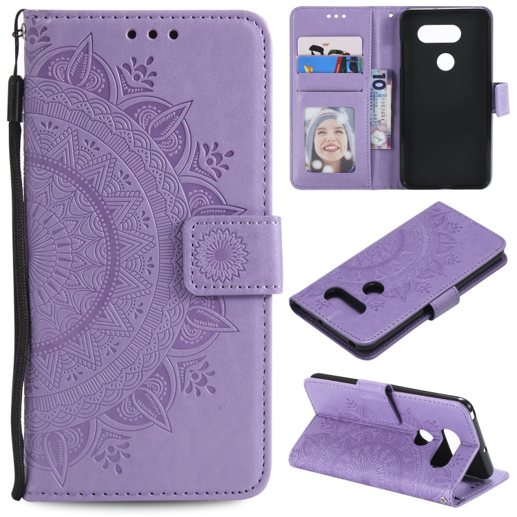 For LG G8s ThinQ Totem Flower Embossed Horizontal Flip TPU + PU Leather Case with Holder & Card Slots & Wallet