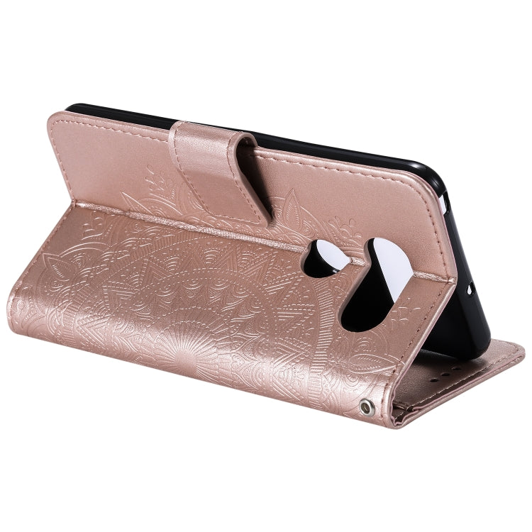 For LG G8s ThinQ Totem Flower Embossed Horizontal Flip TPU + PU Leather Case with Holder & Card Slots & Wallet