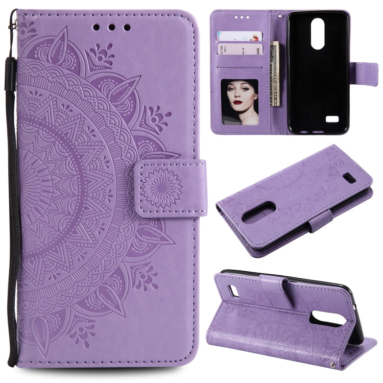 For LG K4 (2017) (US Version) Totem Flower Embossed Horizontal Flip TPU + PU Leather Case with Holder & Card Slots & Wallet