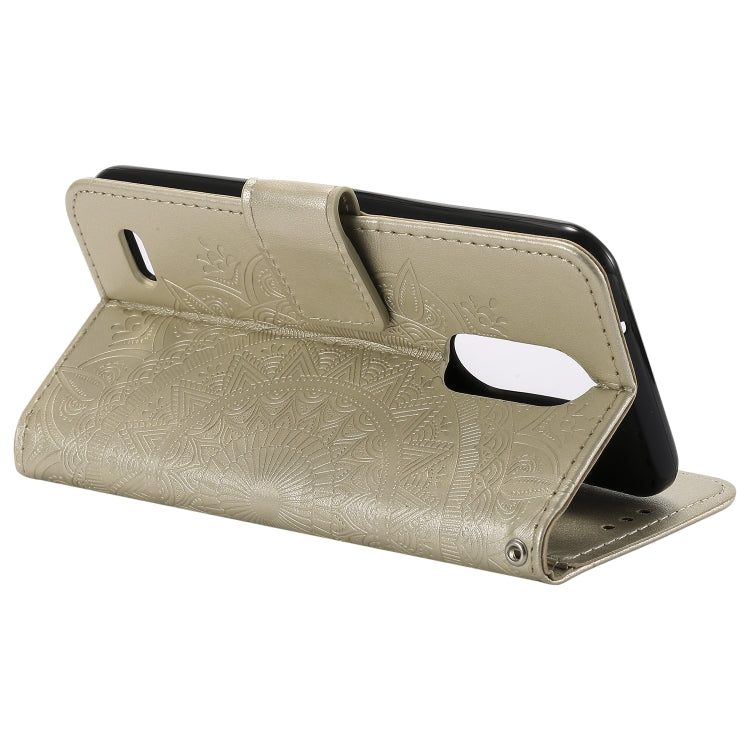 For LG K8 (2017) (EU Version) Totem Flower Embossed Horizontal Flip TPU + PU Leather Case with Holder & Card Slots & Wallet