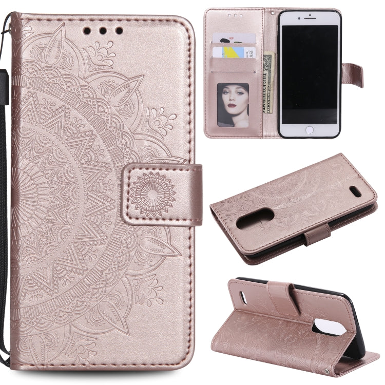 For LG K8 (2017) (EU Version) Totem Flower Embossed Horizontal Flip TPU + PU Leather Case with Holder & Card Slots & Wallet